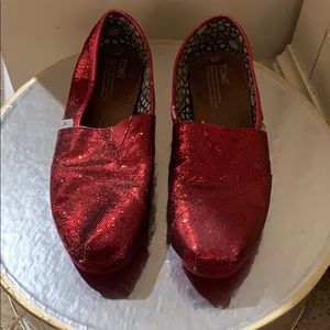 Women’s Red Glitter Alpargata Shoes